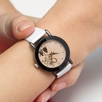 Niceday Os amantes da moda Voltar Perfil do relógio com pulseira de couro Quartz relógio de pulso Ornamento do presente