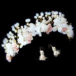 Noiva Handmade Garland Flower Brincos Crown Fotografia Acess¨®rios mantilha