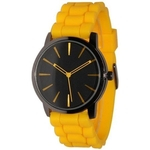 Novo Genebra amarelo com relógio de silicone preto