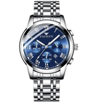Luxury Men Fashion Stainless Steel Calendar Multi Needle Sports Quartz Watch