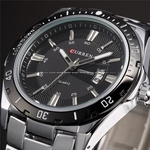 Novo Luxo Marca completa de aço inoxidável relógio de pulso display data analógico dos homens relógios de quartzo Homens Fashion Business Assista Relogio Masculino
