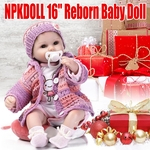 NPKDOLL 16 \\ '\\' Girls Favorite Silicone Handmade Lifelike Baby Doll Recém-nascido de brinquedo de vinil com roupas de presente de aniversário