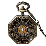 Número Unique Luxury Octagon Roman relógio de bolso Mecânica Mão-liquidação relógio de ouro