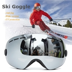 Óculos de esqui de snowboard três camadas lente proteção uv anti-fog motocicleta condução cinza máscara óculos de esqui homens mulheres