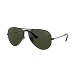 RAY-BAN RB3025L L2823 AVIADOR PRETO METAL L VERDE TAM 58