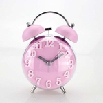 Oferta Especial metal Luminova Reloj gêmeo de Bell Alarm Clock Com Backlight Circular única agulha face Quartz Duplo Relógio