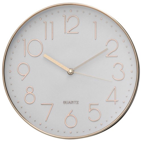 Oh Clock Relógio Parede 32 Cm Cobre/branco