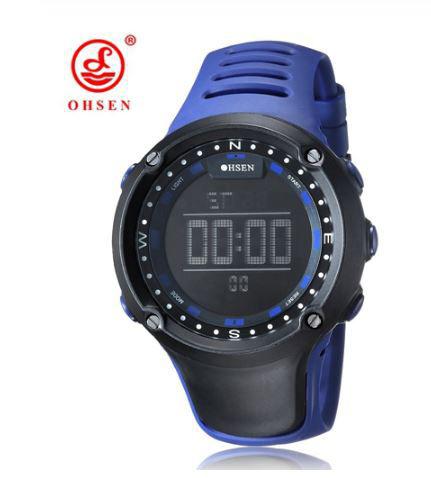 OHSEN AZUL Digital LED Relógio de Pulso de Moda Presentes Pulseira de Borracha