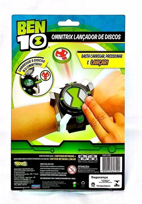 Omnitrix Lançador de Discos Ben 10 - Sunny Sunny