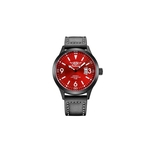 Onelong Mens Quartz Leather Band Waterproof Relógio de pulso Vermelho