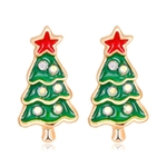 Orelha bonito Series Natal Studs árvore de Natal Papai Noel Elk Mulheres dos desenhos animados Rhinestone Brincos