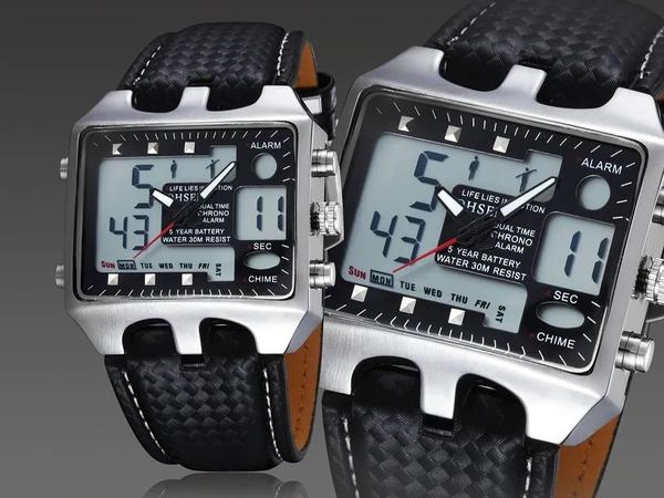 Original Ohsen Preto Quartzo Relógios de Esportes Digitais