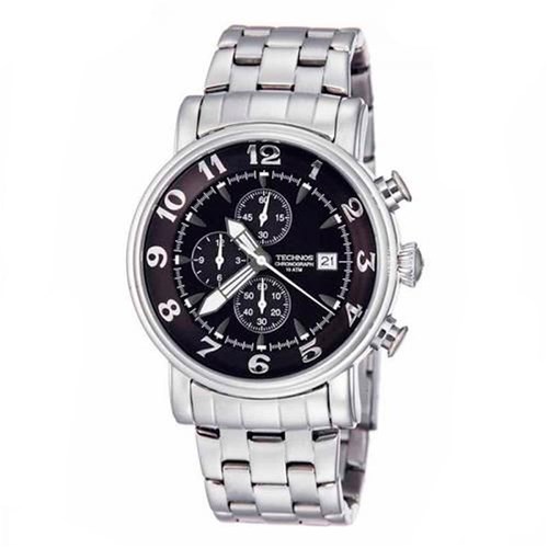 Os10cs/1M - Technos - Chronograph - Steel Steel - Black Dial - Man