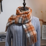 Outono-Inverno Quente Xaile Unisex Imitação Cashmere estilo britânico manta Tassel Scarf Cabo