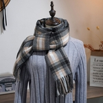 Outono-Inverno Quente Xaile Unisex Imitação Cashmere estilo britânico manta Tassel Scarf Cabo