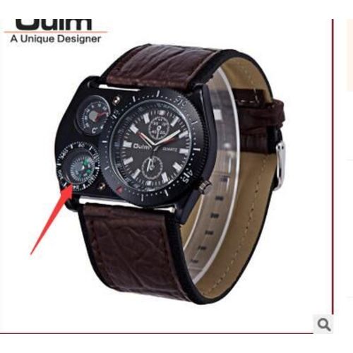 Oyang Quartz Brown Leather Analógico Outdoor Militar do Exército Esporte Homens do Relógio de Pulso de Luxo