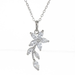 P¨¦tala Zircon Lady Colar Pingente Cadeia De Clav¨ªcula Platinum ZirconiumD0405