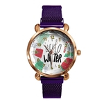 Padrão Dial BK41-7 Mulheres Quartz Relógio de Natal Ímã Buckle Moda Lady Timepiece