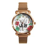 Padrão Dial BK41-7 Mulheres Quartz Relógio de Natal Ímã Buckle Moda Lady Timepiece