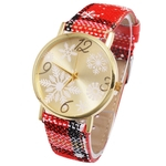 Padrão Dial Mulheres Moda Natal Relógios Ladies Casual quartzo relógios de pulso