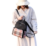 Bolsa de ombro Padrão Mulher Plaid Doce Estilo Oxford Fabric Bag Simples Casual Tarvel Backpack