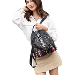Padrão mulher Pringting Decoração Estilo Doce Oxford Fabric Bag Simples Casual Tarvel Backpack
