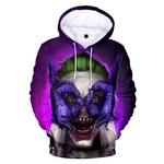 Palhaço fresco Joker Hoodie 3D impressão manga comprida Casual camisola Unisex pulôver