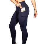 Pants Mulheres Yoga Gym Leggings com bolsos Telefone Slim Fit Sports Nona Pants Gostar