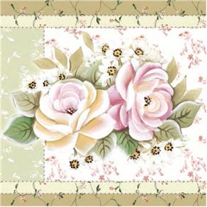 Papel Adesivo Decoupage Quadrado Flor II LAQ94 Litocart