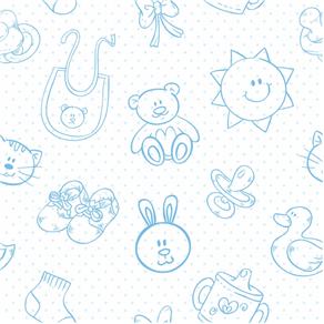 Papel de Parede Baby Toys Cute - Branco