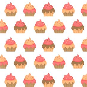 Papel de Parede Cupcakes - Branco