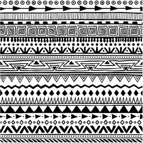 Papel de Parede Ethnic Preto e Branco 300 X 59cm