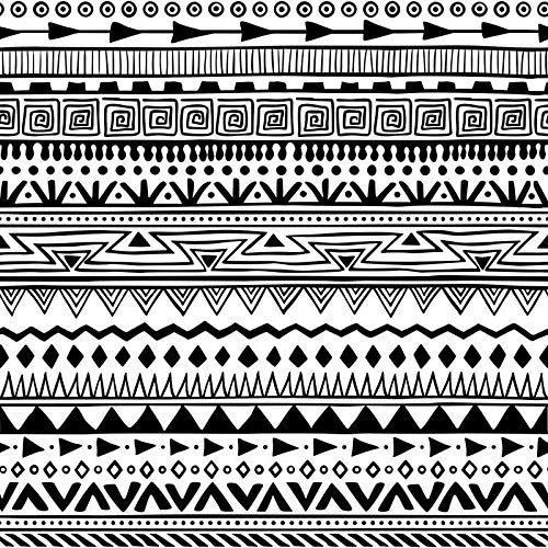 Papel de Parede Ethnic Preto e Branco 300 X 59cm