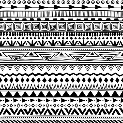 Papel de Parede Ethnic Preto e Branco 3,00M X 59Cm