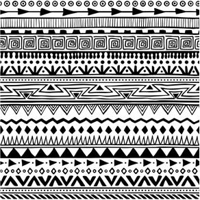 Papel de Parede Ethnic Preto e Branco 3,00m X 59cm