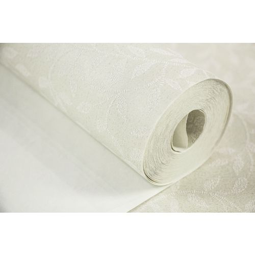 Papel de Parede Importado Tnt Lavável Ramos Cinza Acetinado