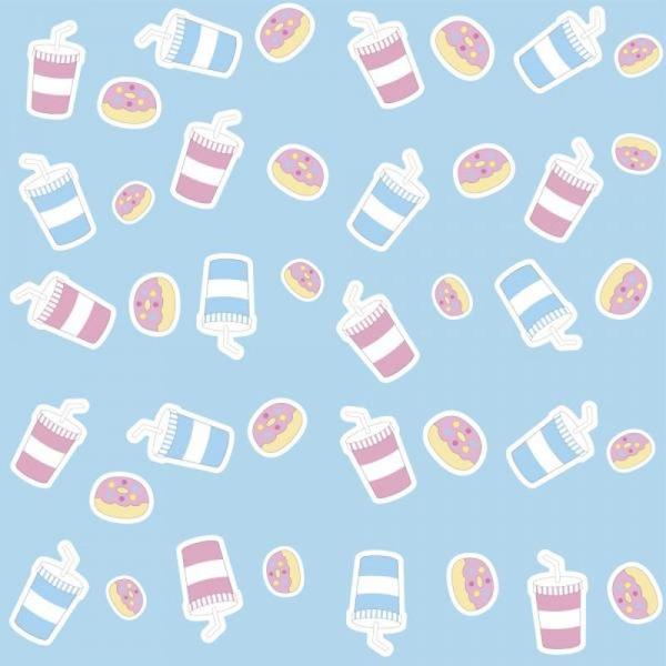 Papel de Parede Infantil Milk Shake e Donuts