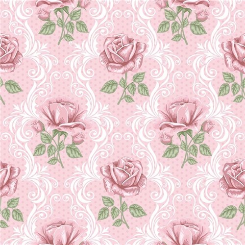 Papel de Parede Rosas Arabesco 3,00M X 59Cm