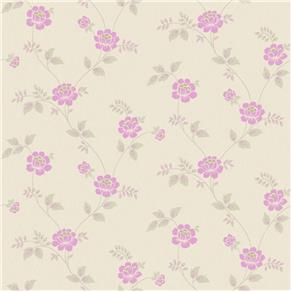 Papel de Parede Vinilico Creme - Rosa - REF Yl203053