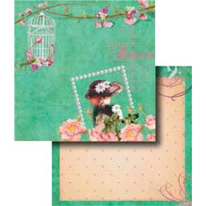 Papel Scrapbook Dupla Face Gaiola e Moldura Lscd-268 - Litocart