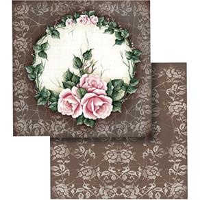 Papel Scrapbook Dupla Face Rosas LSCD-350 - Litocart