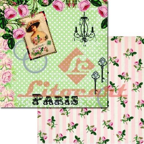 Papel Scrapbook Duplo Flores LSCD-197 Litocart