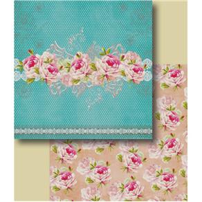 Papel Scrapbook Duplo Flores LSCD-229 Litocart