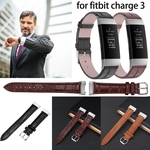 Para Fitbit Charge 3 pulseira de substituição de couro pulseira pulseira relógio pulseira pulseira