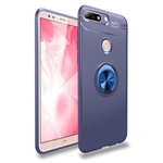Para HUAWEI desfrutar de 8 plus / Y9 2018 Caso Soft Phone Silica Gel Proteção Integral com suporte giratório anel de metal