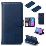 Para Huawei Desfrute 9 / Y7 PRO2019 / Y7 2019 Caso bonito Embossed dos desenhos animados do gato feliz PU Leather Frente fecho Carteira de telefone com suporte