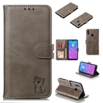 Para Huawei Honor 8X tipo carteira bolsa protectora bonito Embossed feliz dos desenhos animados do gato PU de couro com fivela & Bracket (Mantenha um estoque)