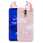 Para HUAWEI MATE 20 Lite Colorido 3D bonito pintado animal TPU anti-risco antiderrapante capa protetora tampa traseira