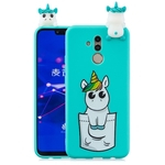 Para HUAWEI MATE 20 Lite Colorido 3D bonito pintado animal TPU anti-risco antiderrapante capa protetora tampa traseira