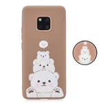 Para HUAWEI MATE 20 pro Pure Color telefone tampa da caixa de telefone dos desenhos animados Soft Case TPU telefone leve com correspondência de padrões suporte ajustável